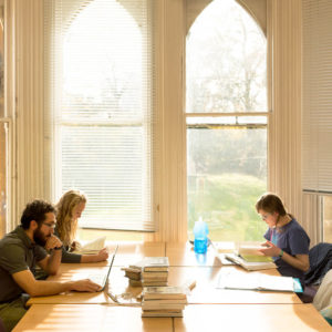 Students studying in the library